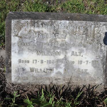 ALT William 1854-1911 &amp; Margaret 1856-1894 :: ALT William H. 1882-1939