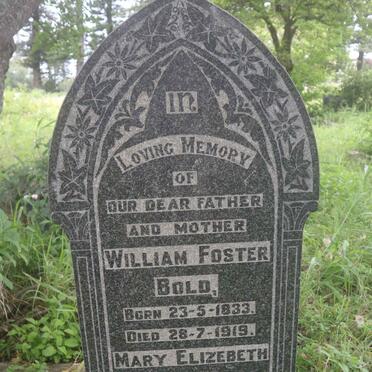 BOLD William Foster 1833-1919 &amp; Mary Elizebeth 1857-1939