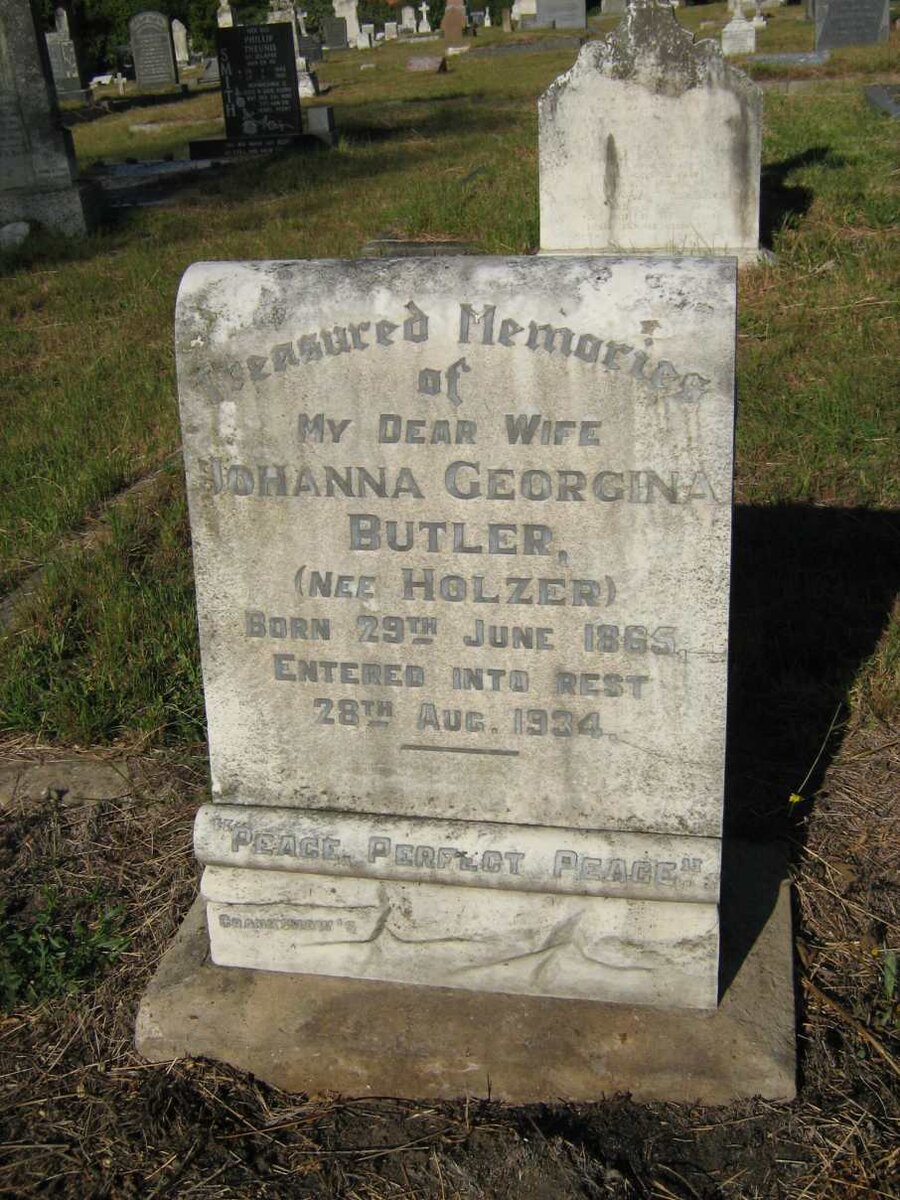 BUTLER Johanna Georgina nee HOLZER 1865-1934