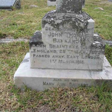 BARNARD John Thomas 1872-1918  &amp;  Mary  Ann MORRANT 1873-1950