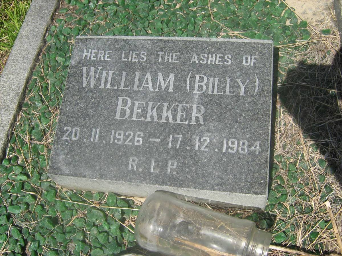 BEKKER William 1926-1984