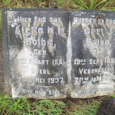 BOTHA Gert J. 1895-1934 :: BOTHA Aletta M.M. 1861-1932