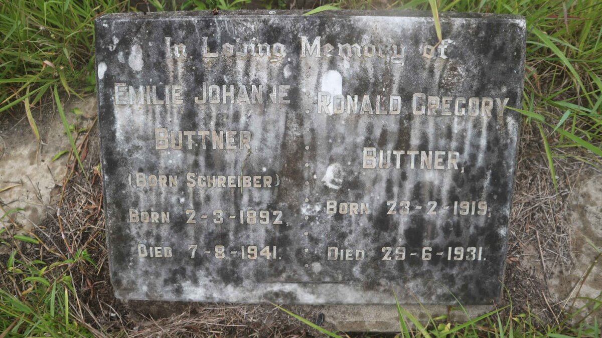 BUTTNER Ronald Gregory 1919-1931 &amp; Emilie Johanne SCHREIBER 1892-1941