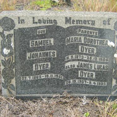 DYER Samuel Johannes 1862-1951 &amp; Maria Dorothea 1873-1954 :: DYER James Lucas 1907-1909