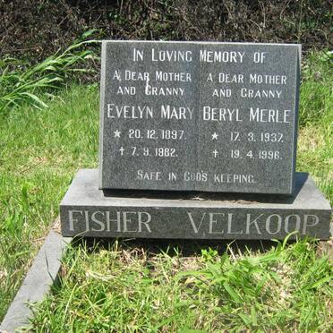 FISHER Evelyn Mary 1897-1982 :: VELKOOP Beryl Merle 1937-1996