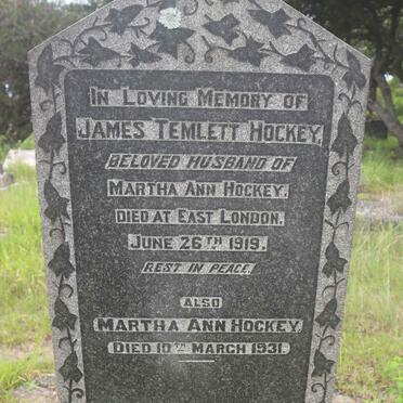 HOCKEY James Temlett -1919 &amp; Martha Ann -1931