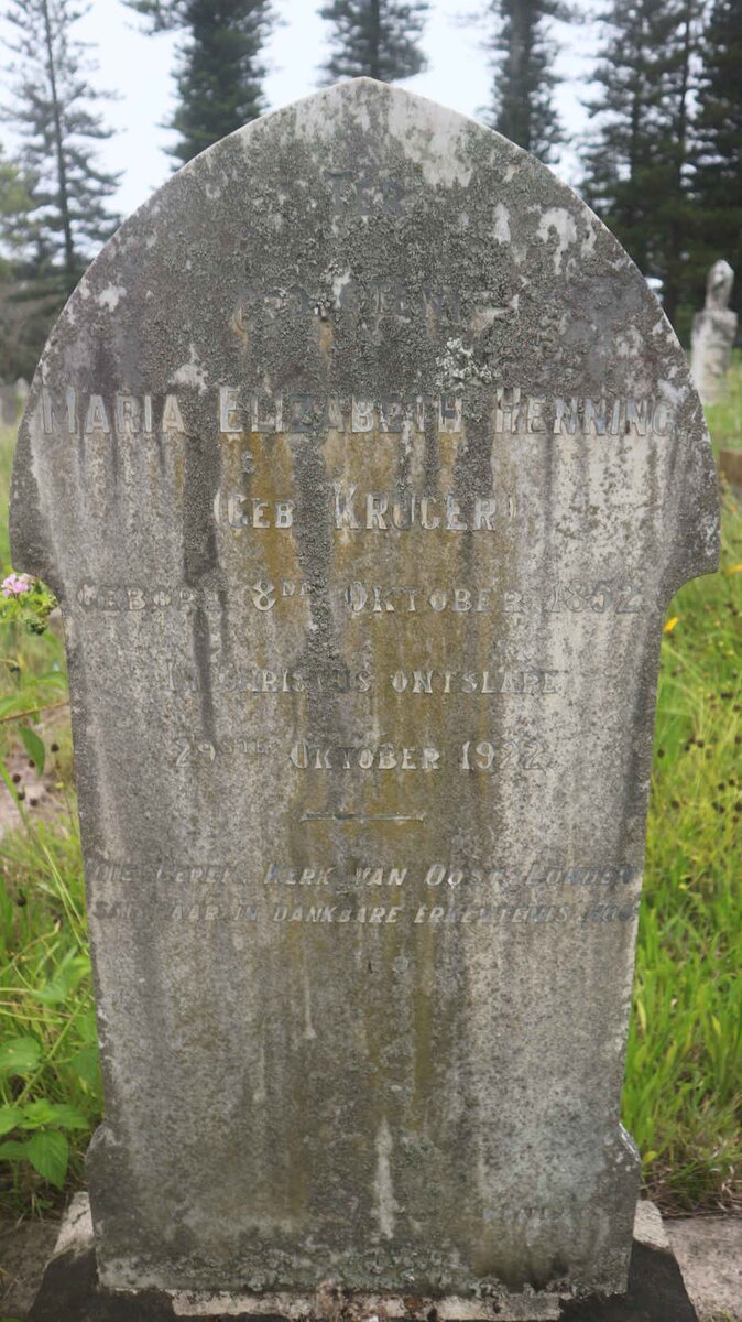 HENNING Maria Elizabeth nee KRUGER 1852-1922