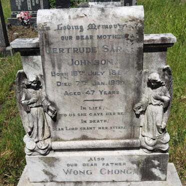 JOHNSON Gertrude Sarah 1887-1935 :: CHONG Wong 1871-1942