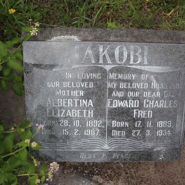JAKOBI Edward Charles Fred 1889-1934 &amp; Albertina Elizabeth 1892-1987