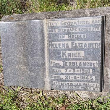 KRIEL Helena Elizabeth nee TERBLANCHE 1910-1945