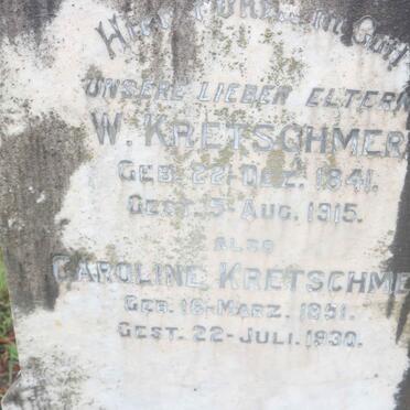 KRETSCHMER W. 1841-1915 &amp; Caroline 1851-1930