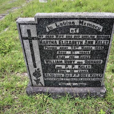 KELLY P.P. -1960 &amp; Martha Elizabeth Ann -1945