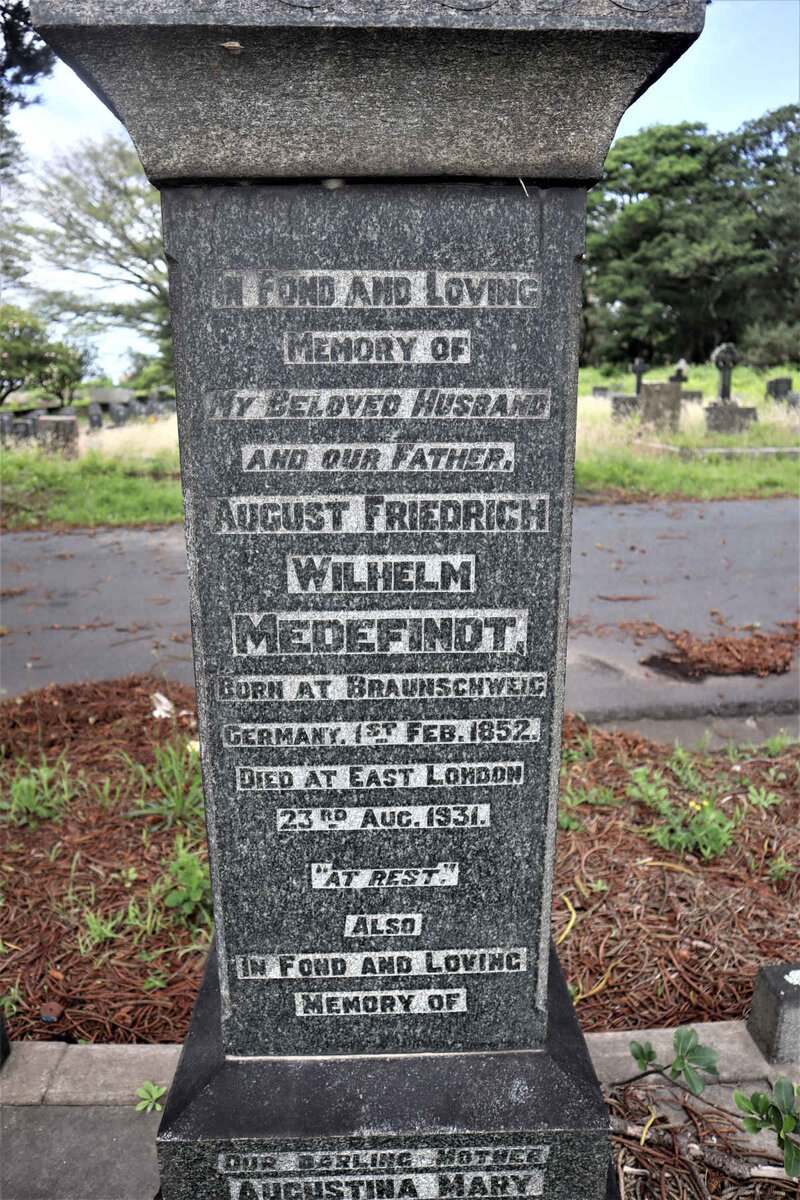 MEDEFINDT August Friedrich Wilhelm 1852-1931 &amp; Augustina Mary 1869-1941 _1