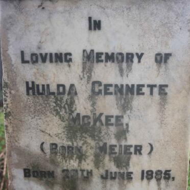 MCKEE Hulda Gennete nee MEIER 1885-1931