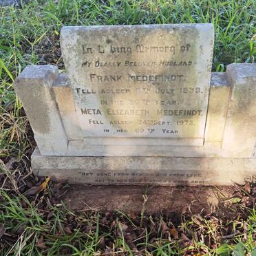 MEDEFINDT Frank -1939 &amp; Meta Elizabeth -1973