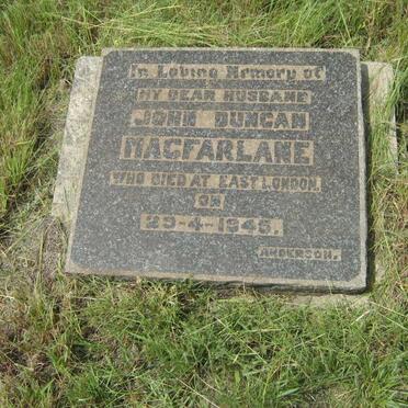 MACFARLANE John Duncan -1945