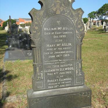 McASLIN William -1890 &amp; Mary -1909 :: ELLWOOD Robert -1930 &amp; Elizabeth -1928