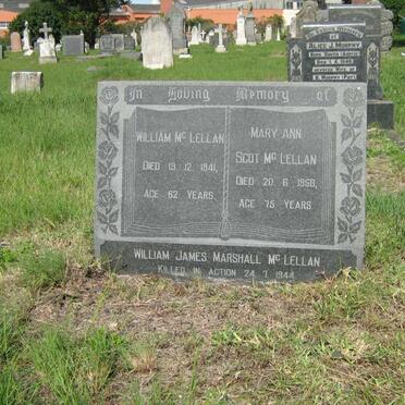 McLELLAN William -1941 &amp; Mary Ann Scot -1958 :: McLELLAN William James Marshall -1944