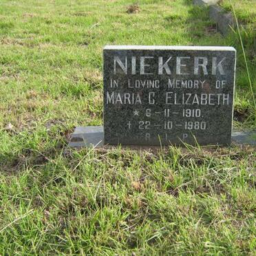 NIEKERK Maria Christina Elizabeth 1910-1980
