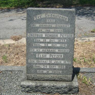 PETZER Jacobus Hendrik 1875-1941 &amp; Elsie BOTHA 1879-1960