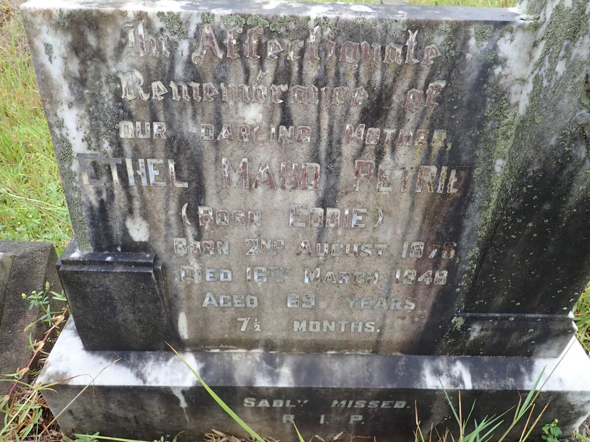 PETRIE Ethel Maud nee EDDIE 1878-1948