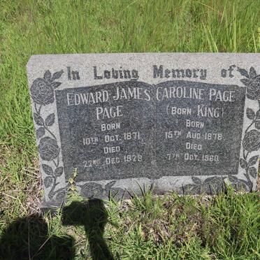 PAGE Edward James 1871-1928 &amp; Caroline KING 1878-1960
