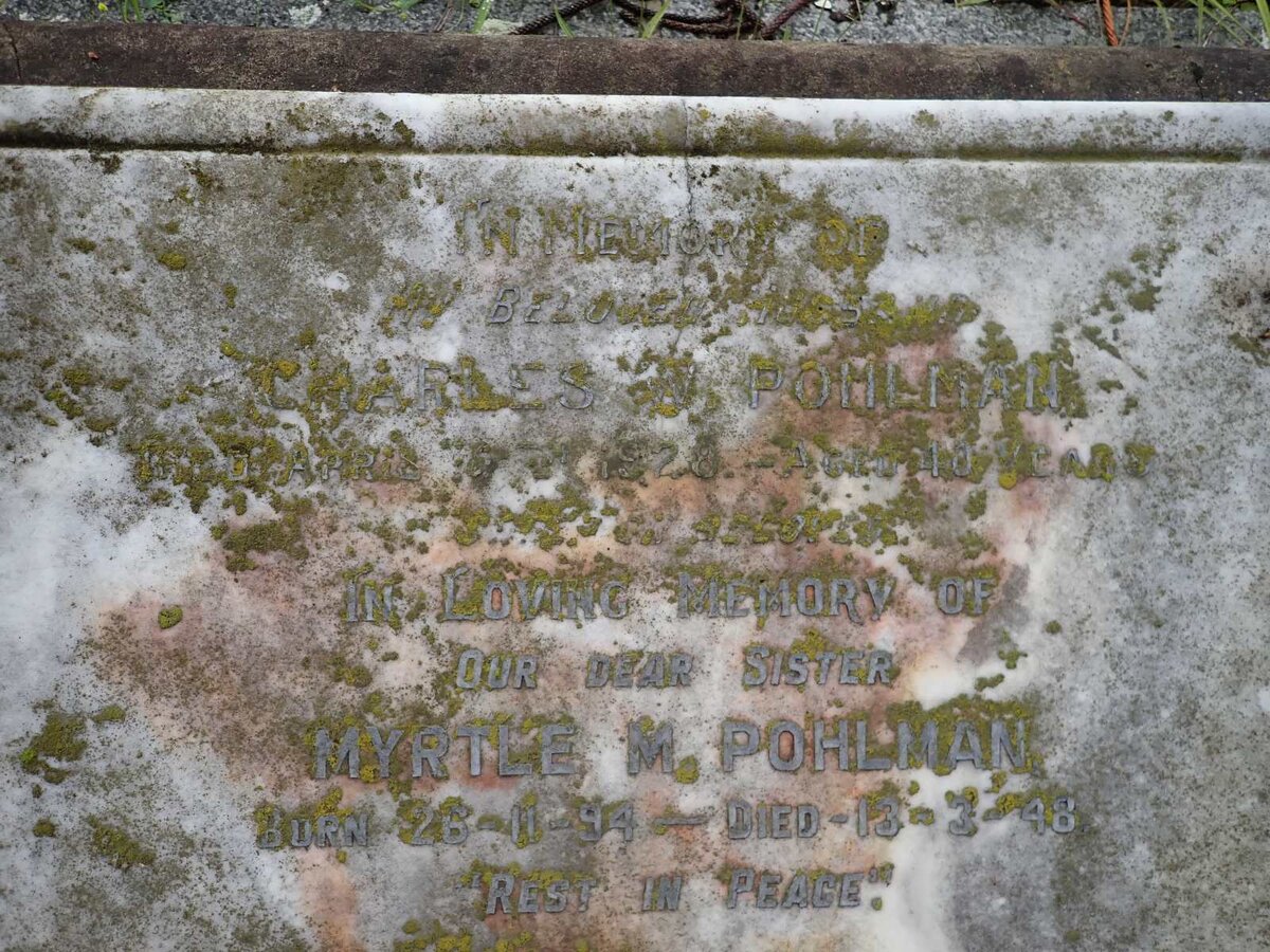 POHLMAN Charles W. -1928 &amp; Myrtle M. 1894-1948