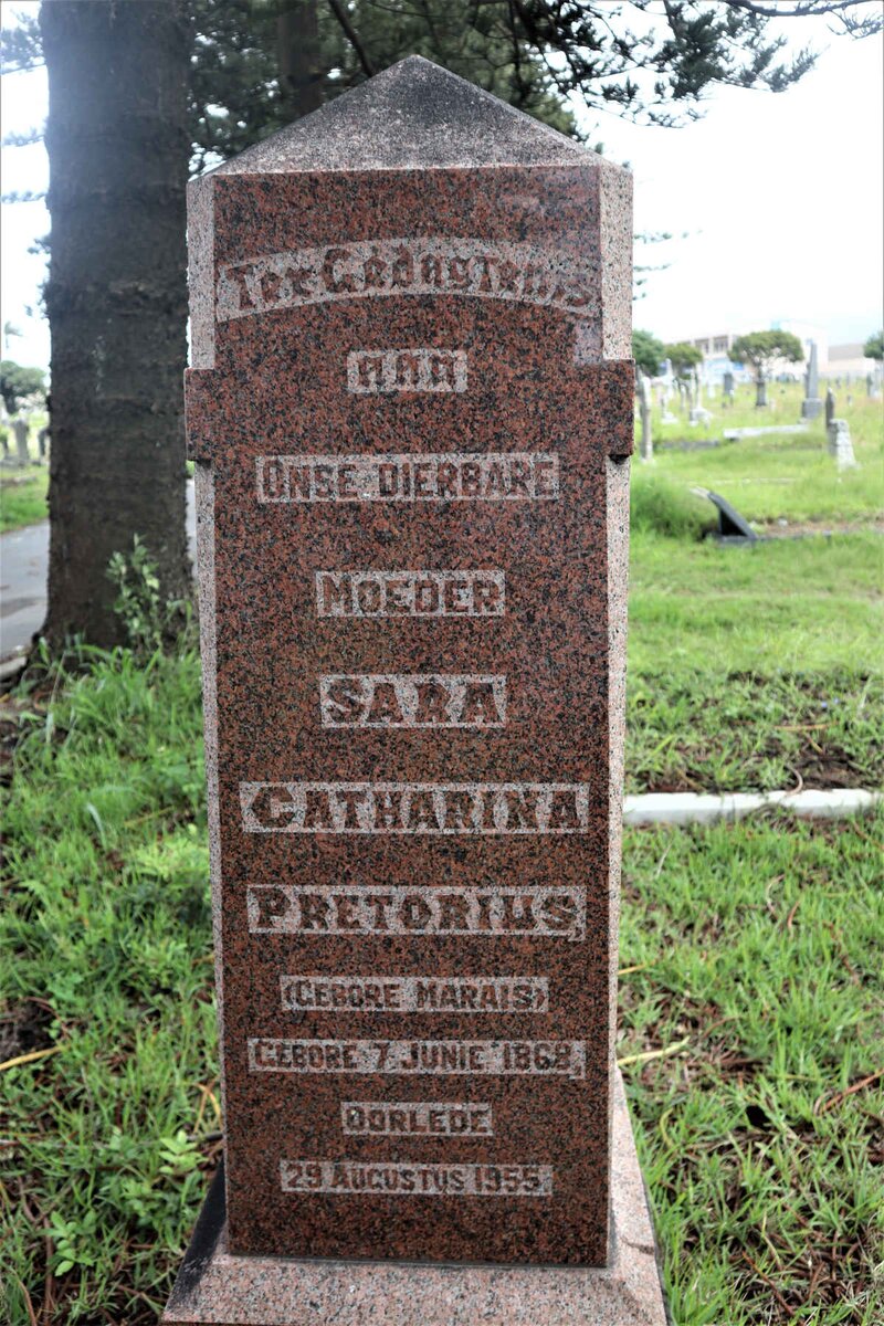 PRETORIUS Sara Catharina nee MARAIS 1868-1955