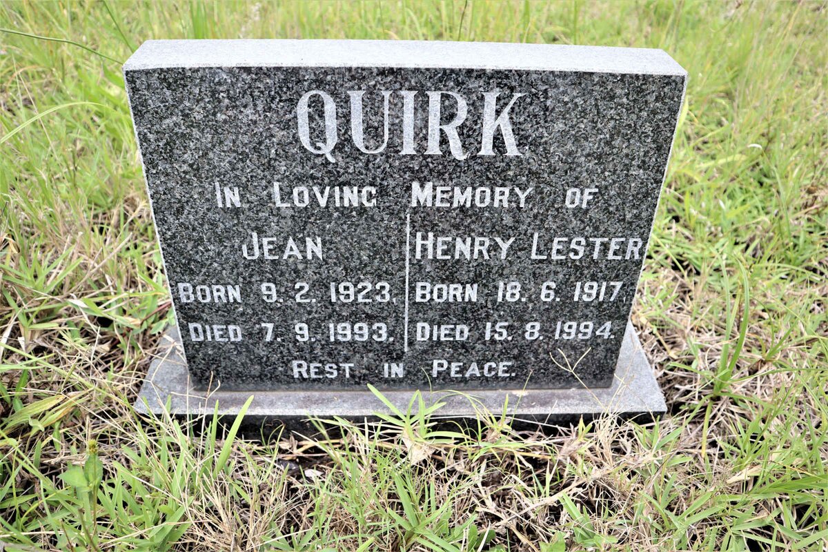 QUIRK Henry Lester 1917-1994 &amp; Jean 1923-1993