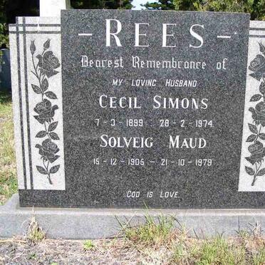REES Cecil Simons 1899-1974 &amp; Solveig Maud 1905-1979