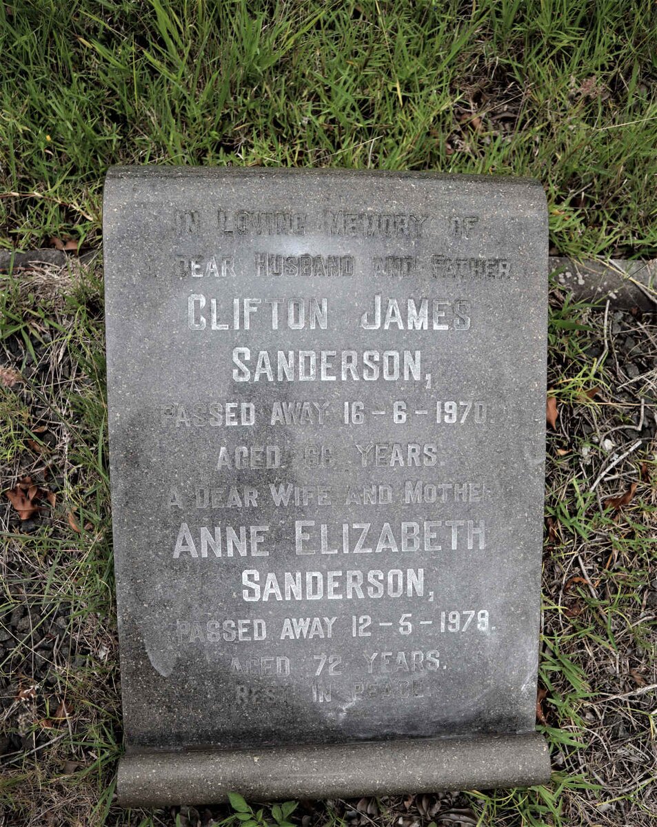 SANDERSON Clifton James -1970 &amp; Anne Elizabeth -1979