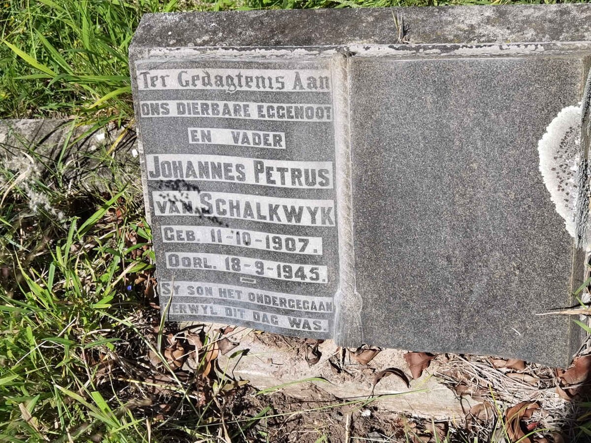 SCHALKWYK Johannes Petrus, van 1907-1945