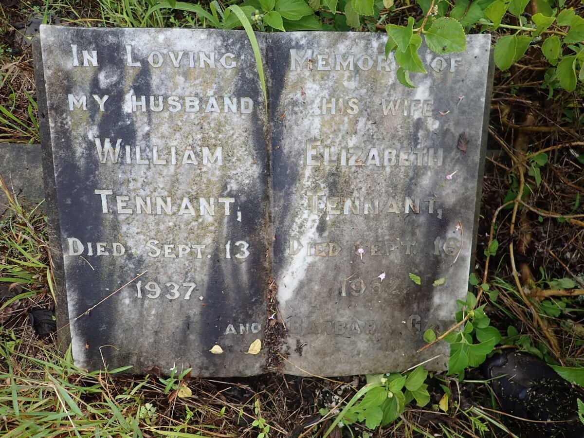 TENNANT William -1937 &amp; Elizabeth -1952 :: TENNANT Barbara G?