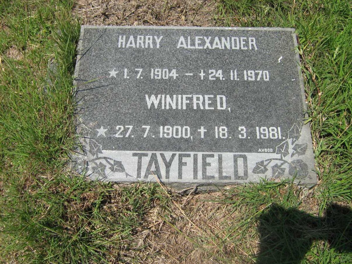 TAYFIELD Harry Alexander 1904-1970 &amp; Winifred 1900-1981