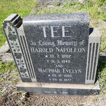 TEE Harold Napoleon 1882-1948 &amp; Evelyn MACPHAIL 1885-1977