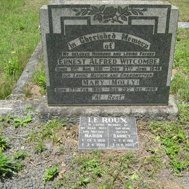 WITCOMBE Ernest Alfred 1891-1946 &amp; Mary 1896-1980 :: LE ROUX Barney 1915-2003 &amp; Marion 1920-2003