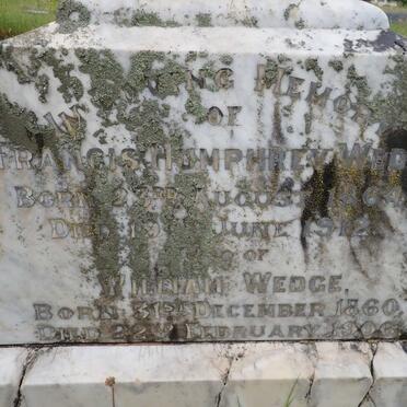 WEDGE Francis Humphrey 1864-1912 :: WEDGE William 1860-1906