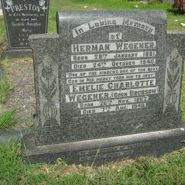 WEGENER Herman 1861-1940 &amp; Emelie Charlotte BRUSSOW 1862-1948