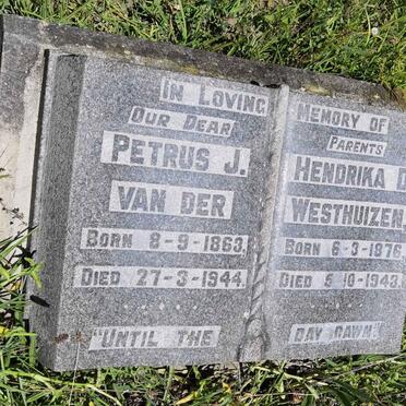 WESTHUIZEN Petrus J., van der 1863-1944 &amp; Hendrika D. 1876-1943
