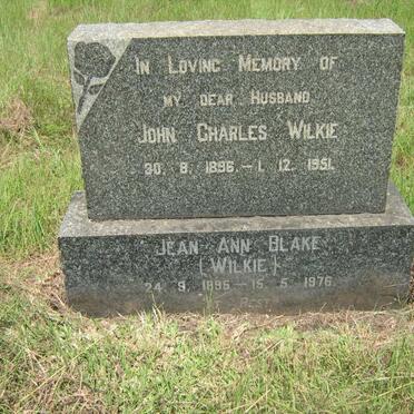 WILKIE John Charles 1896-1951 :: BLAKE Jean Ann Blake nee WILKIE 1895-1976