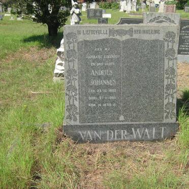 WALT Andries Johannes, van der 1892-1955