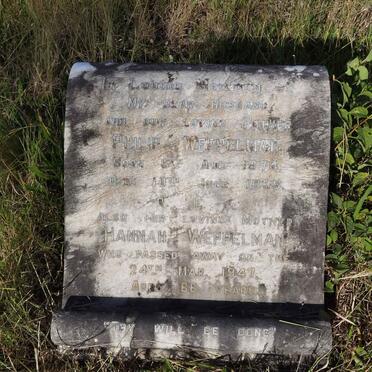 WEPPELMAN Philip 1874-1939 &amp; Hannah -1947