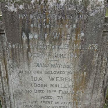 WEBER Adolf 1873-1931 &amp;  Ida MULLER -1954 :: WEBER Lilly 1902-1904