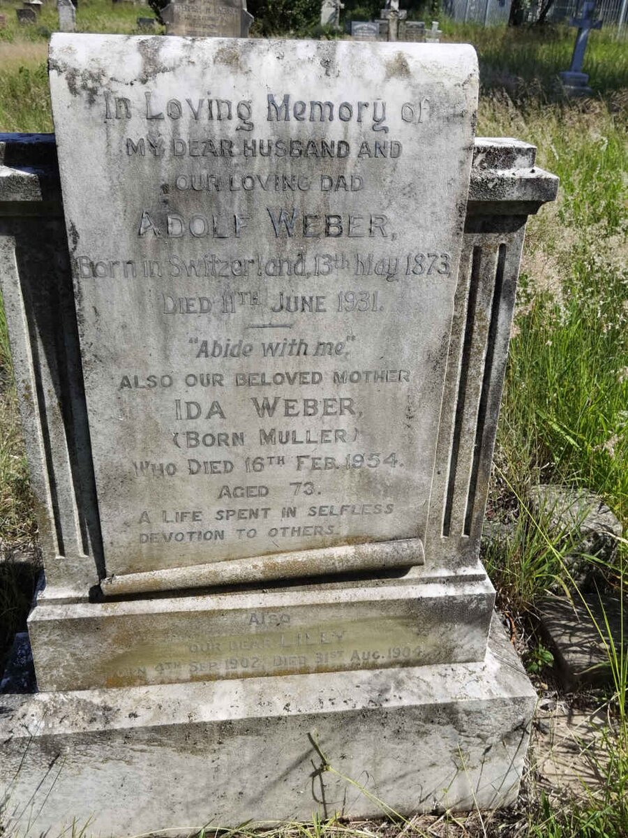 WEBER Adolf 1873-1931 &amp; Ida MULLER -1954 :: WEBER Lilly 1902-1904