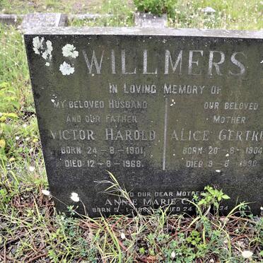 WILLMERS Victor Harold 1901-1968 &amp; Alice Gertrude 1904-1990 :: CAS? Annie Marie 1882-1934