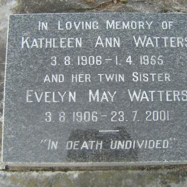 WATTERS Kathleen Ann 1906-1955 :: WATTERS Evelyn May 1906-2001