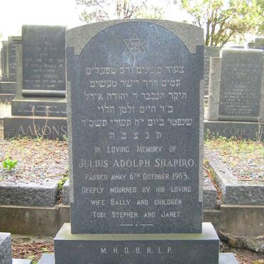SHAPIRO Julius Adolph -1963