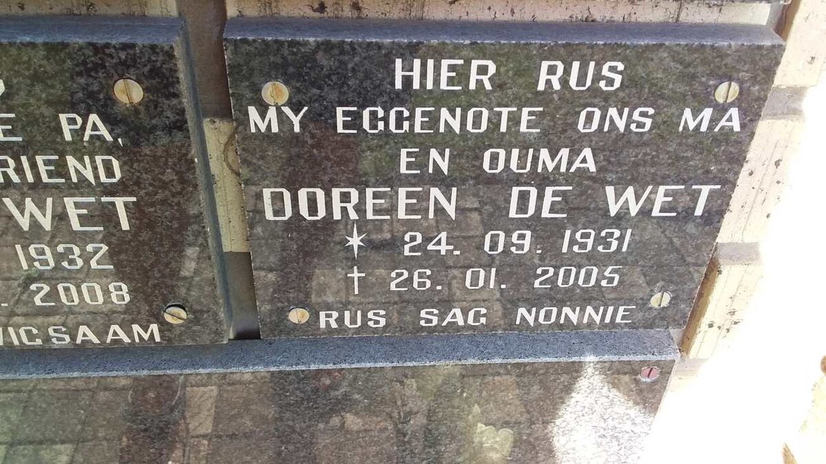 WET Doreen, de 1931-2005