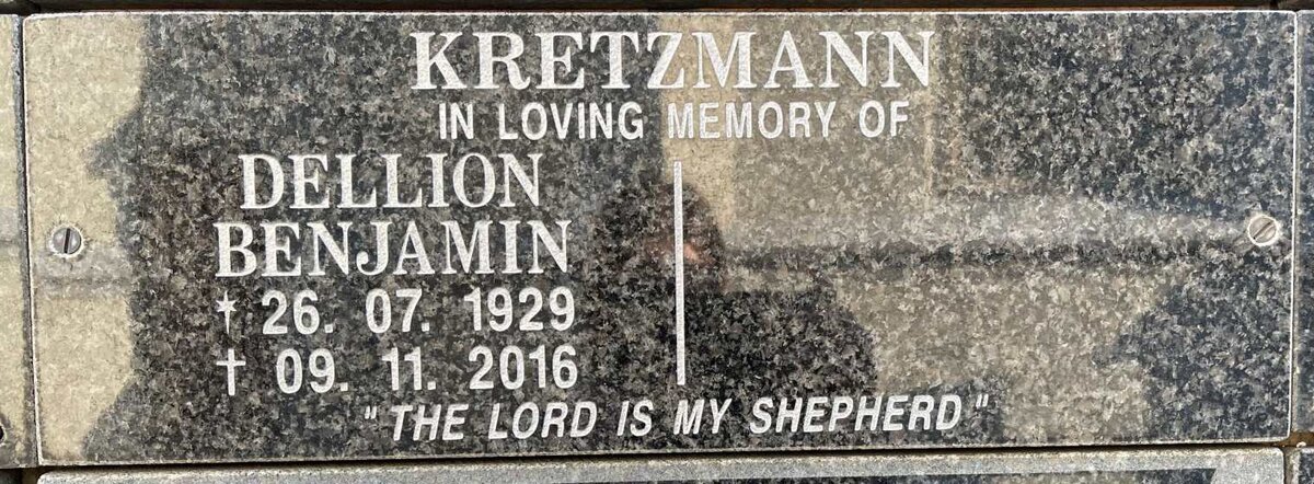 KRETZMANN Dellion Benjamin 1929-2016
