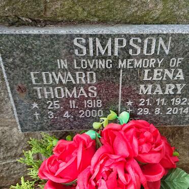 SIMPSON Edward Thomas 1918-2000 &amp; Lena Mary 1923-2014